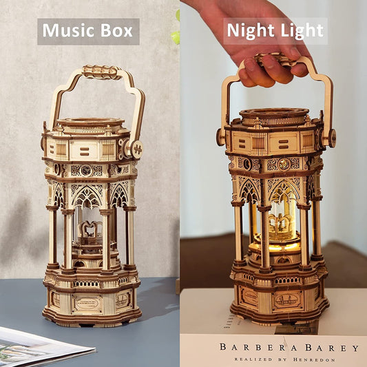 Robotime Rokr 3D Wooden Puzzles DIY Musical Box Building Kit Mechanical Models To Build - Victorian Lantern