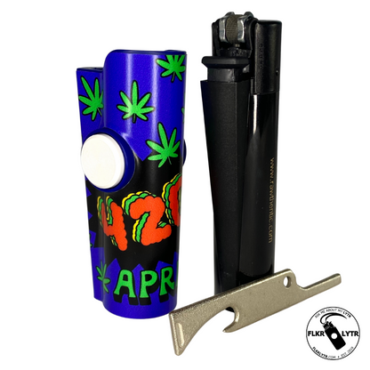 FLKR LYTR® Fidget Spinner Lighter Case "April 420th" for Clipper