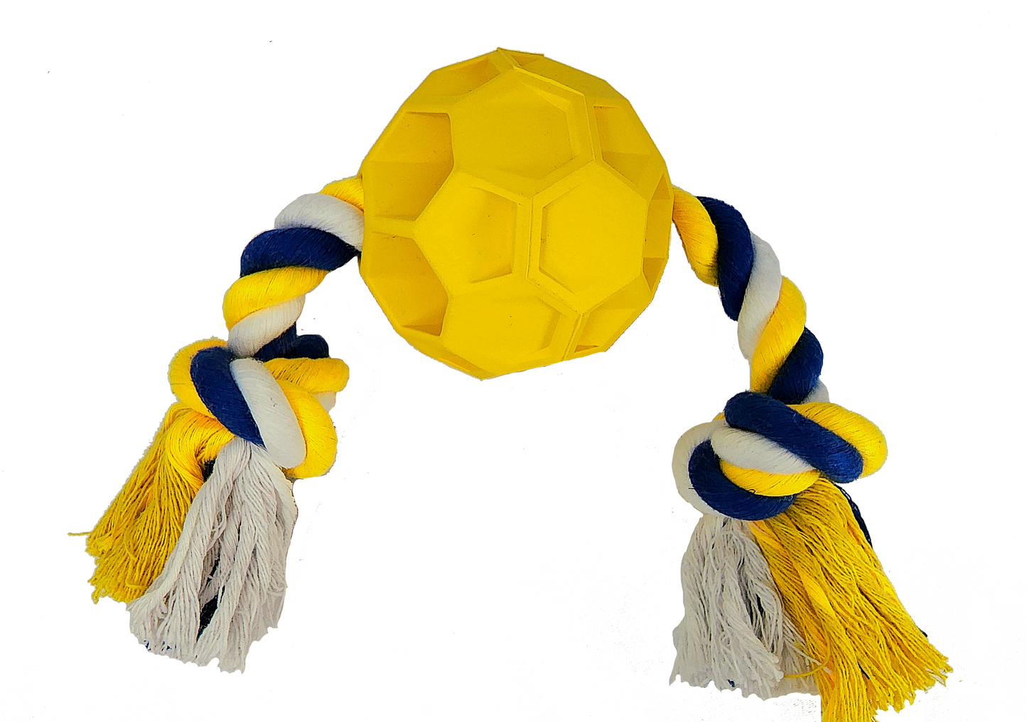 Rubber Soccer Ball Chew Toy with Tug Rope  -- Great for Active Dogs